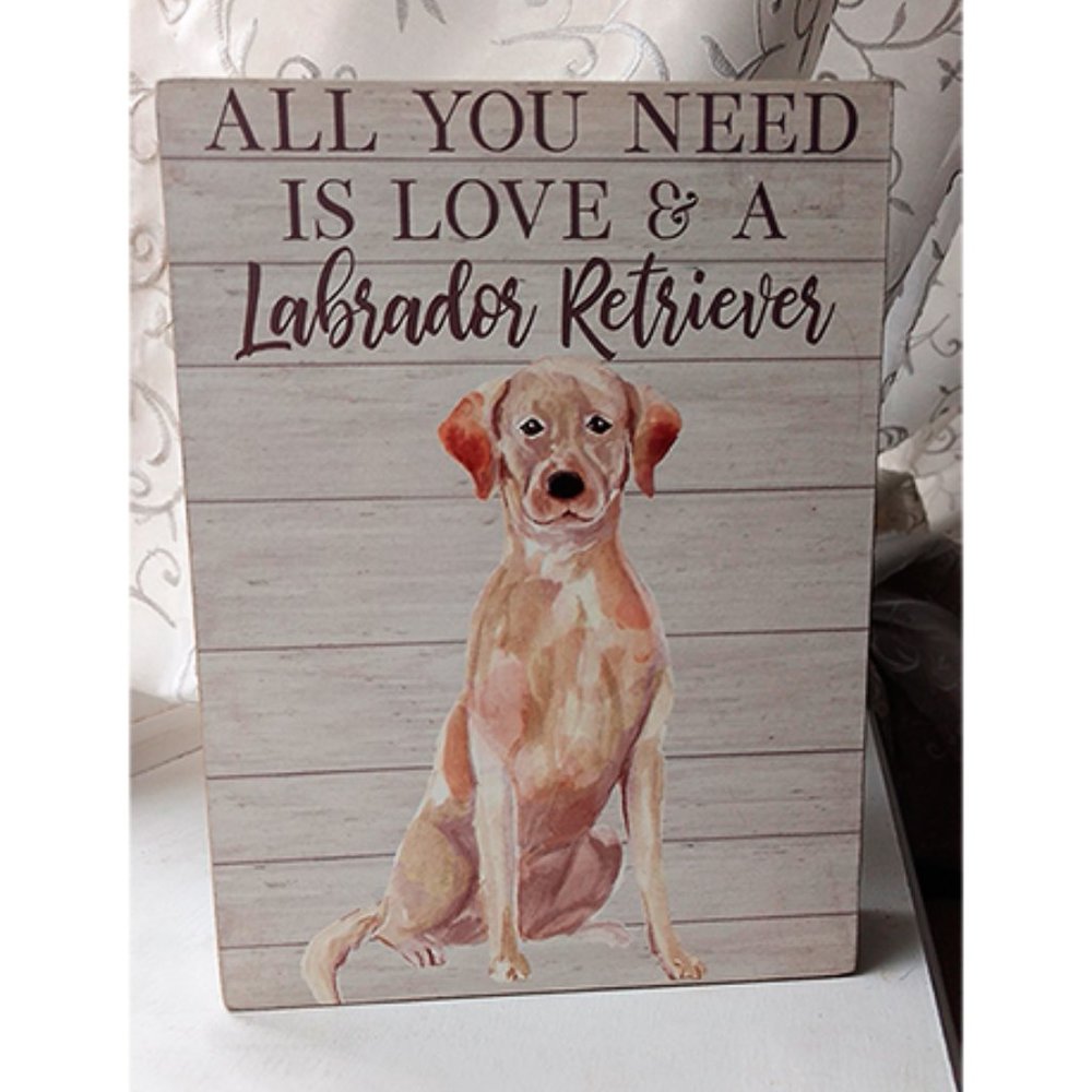 Labrador Retriever Wood Wall Home Frame Décor Dog Lovers NWT